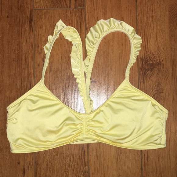 Aerie Yellow Ruffle Bikini Top - Picture 3 of 4